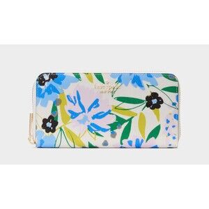 New Kate Spade Madison Floral Large Continental Wallet Cream Multi
